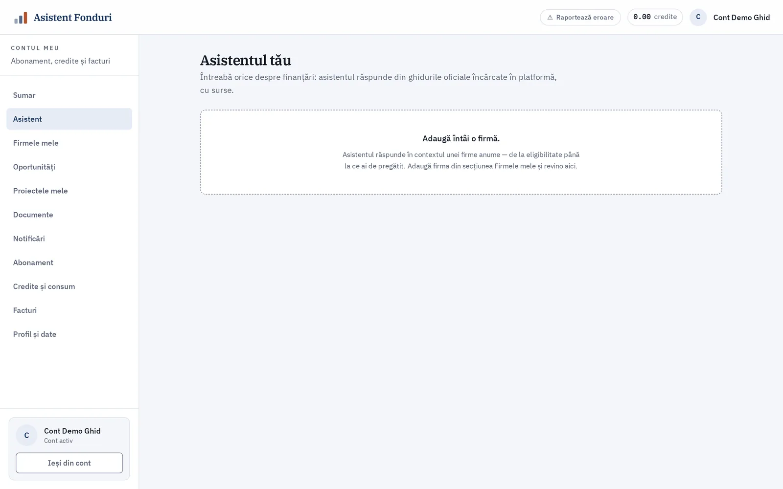 Întreabă asistentul — Scrie întrebarea