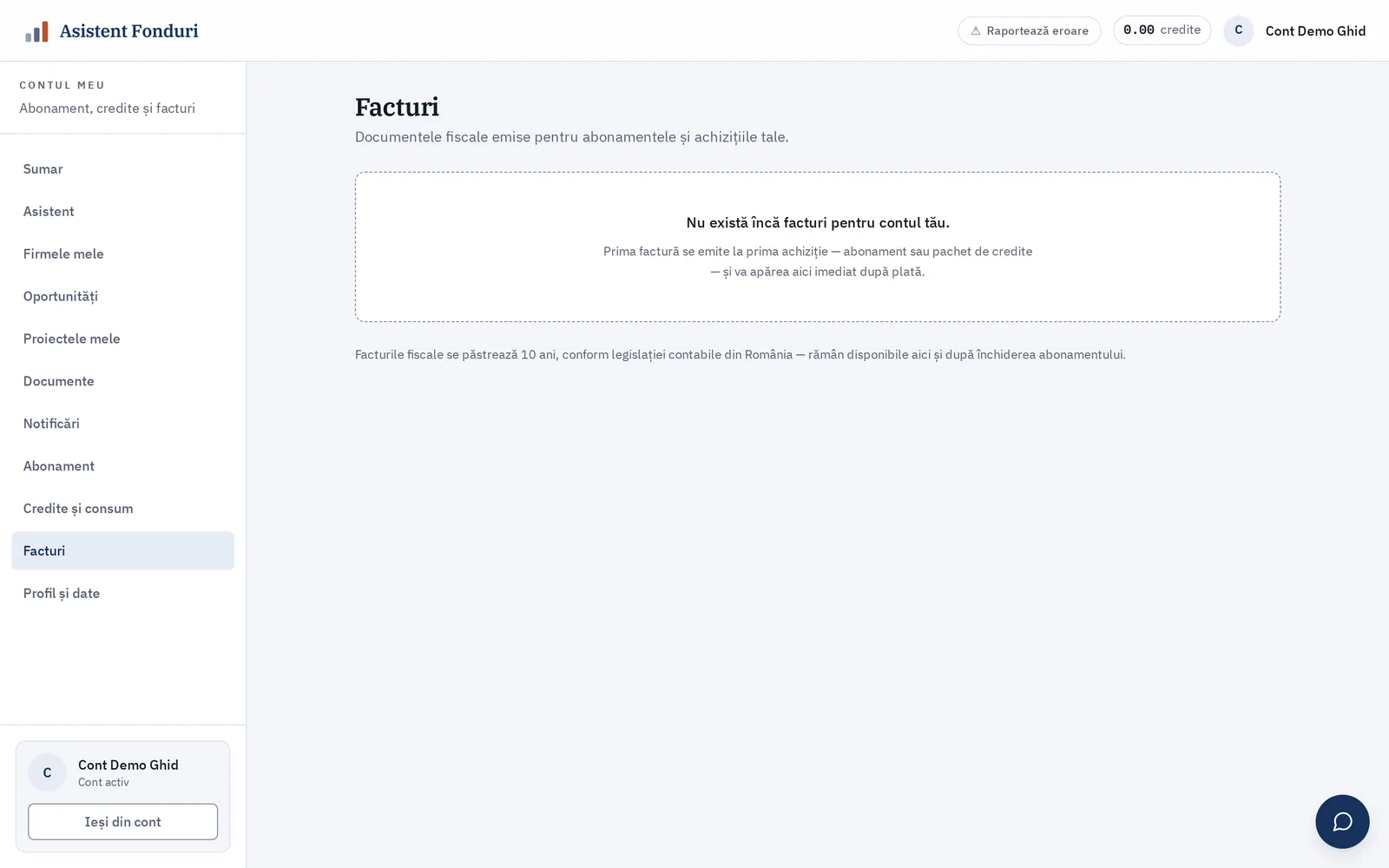 Abonament și facturi — Facturile