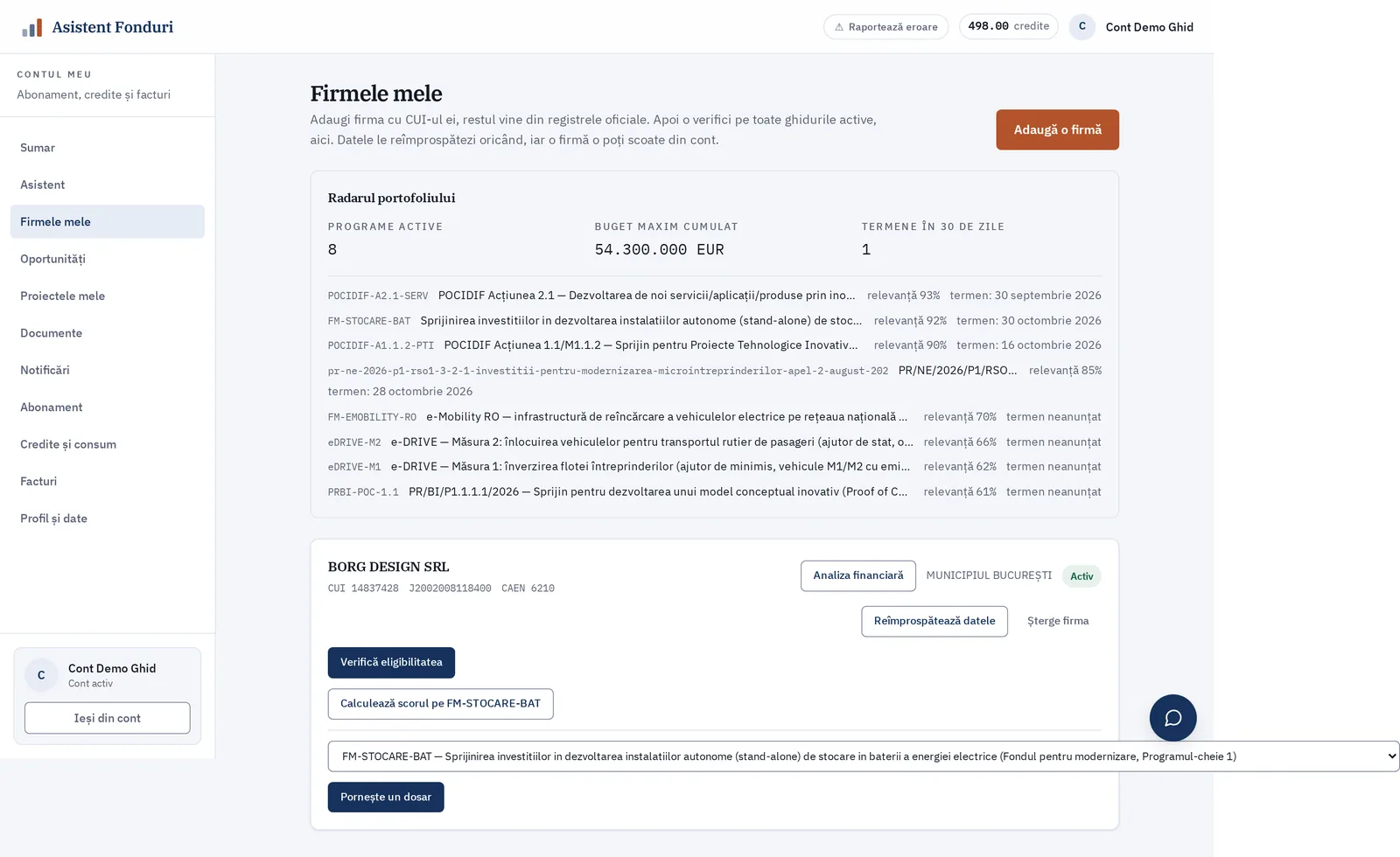 Adaugă o firmă — Verifică datele aduse