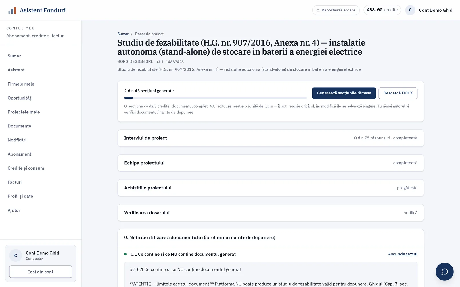Generarea documentului — Citește și corectează